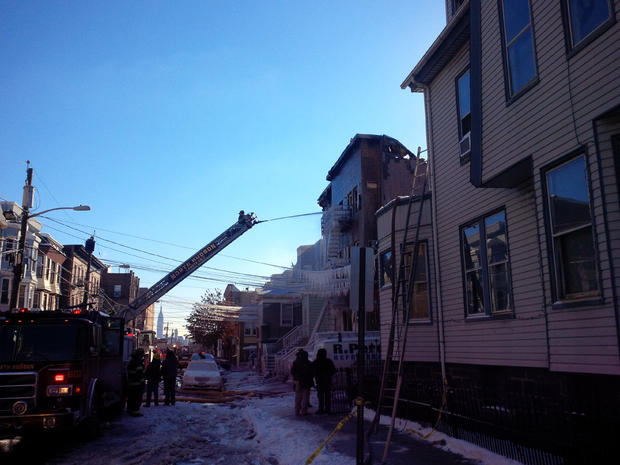 Firefighters on the scene at what was a 6-alarm fire in Union City 