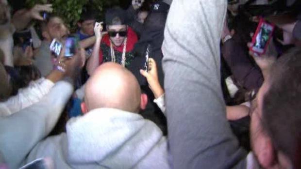 Justin Bieber leaving Orchid House 