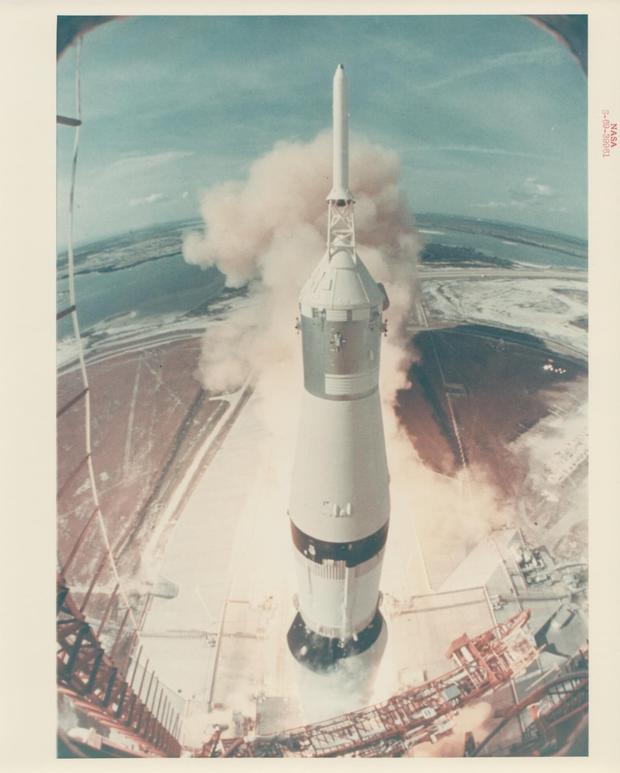003_Apollo 11 lift-off seen from the top of the launch gantry, Apollo 11, July 1969, Vintage chromogenic print, 20.2 x 25.4 cm.jpg 