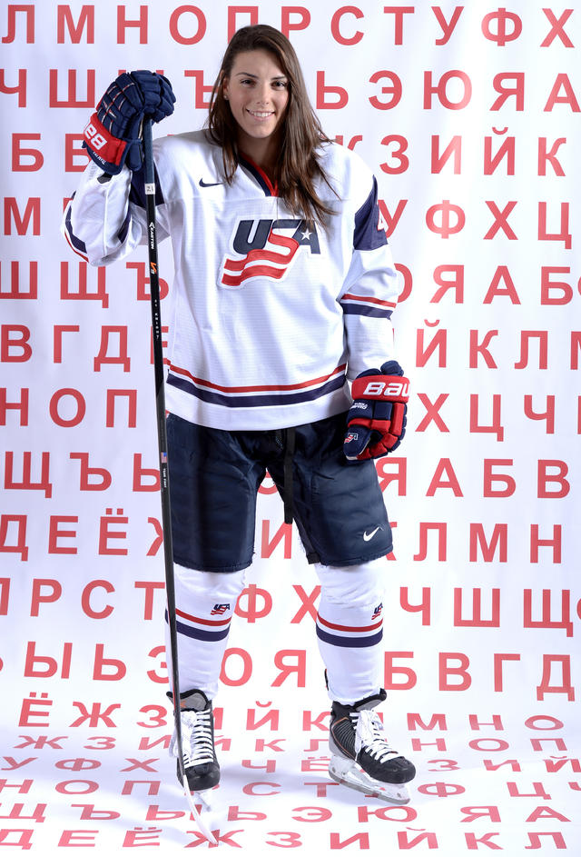 Ice Hockey player Amanda Kessel poses for a portrait during the USOC... | Hockey  players, Ice hockey, Ice hockey players