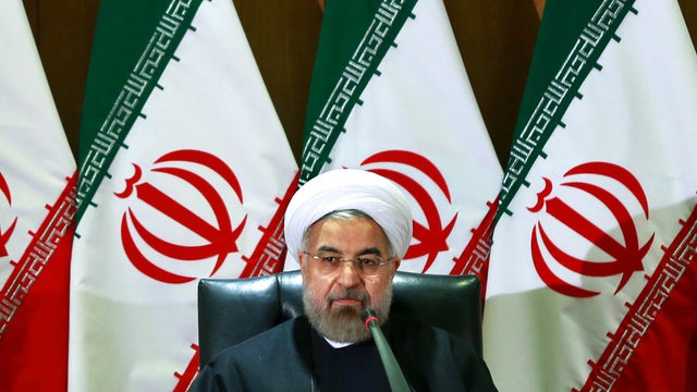 Iran's President Hassan Rouhani speaks at a meeting with foreign ambassadors and heads of representative offices in Iran on the 35th anniversary of Islamic Revolution in Tehran, Iran 