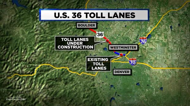 US HIGHWAY 36 TOLL LANES MAP 