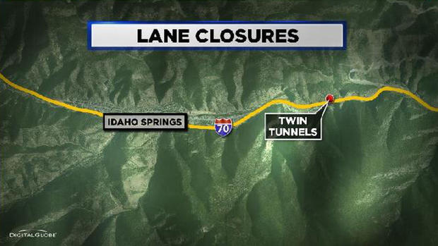 Twin Tunnels Lane Closures Interstate 70 Construction Map 