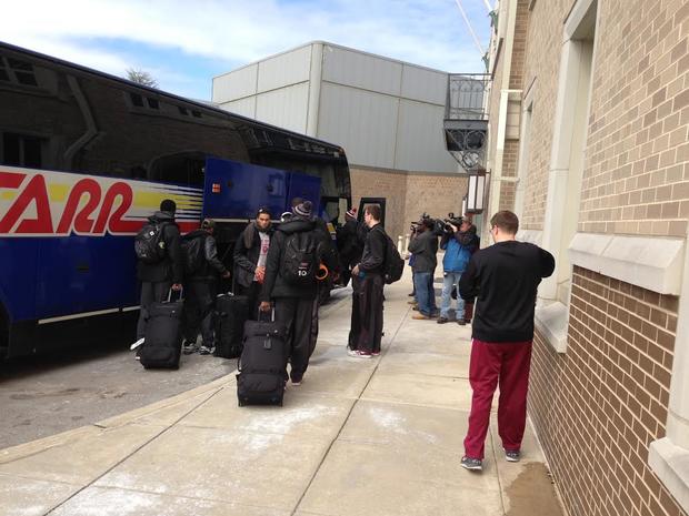 St. Joe's boards the bus for Buffalo. 