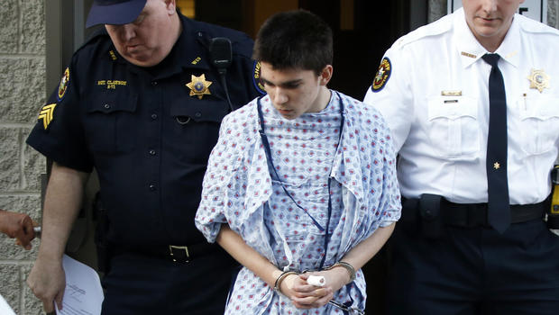 Alex Hribal, the suspect in the stabbings at the Franklin Regional High School near Pittsburgh, is taken from a district magistrate after he was arraigned on charges in the attack April 9, 2014, in Export, Pa. 