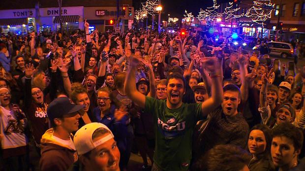Dinkytown Crowds Following Gophers' Win 