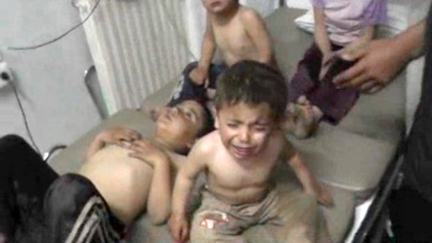 An image made April 11, 2014, from amateur video, provided by Shams News Network, a loosely organized anti-Assad group based in and out of Syria that claim not to have any connection to Syrian opposition parties or any other states and is consistent with  