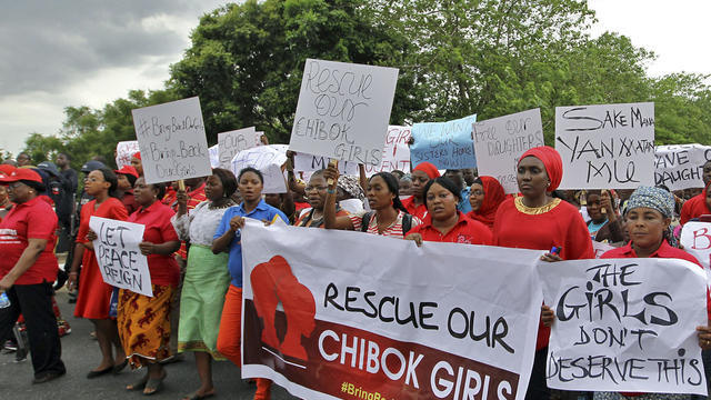 Members of various civil society organisations (CSOs) protest against the delay in securing the release of the abducted schoolgirls who were kidnapped, in Abuja  