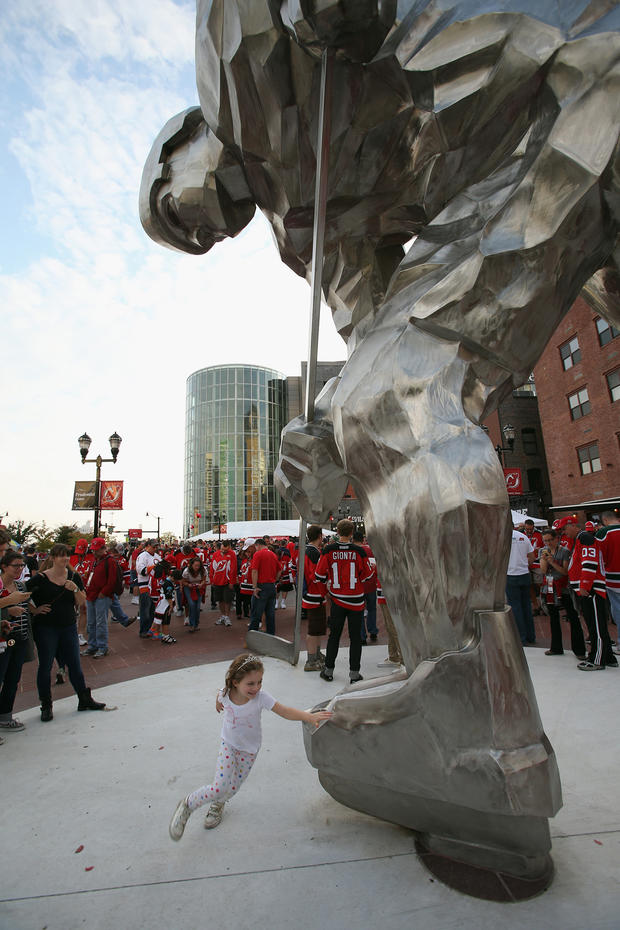Fans outside Prudential Center 