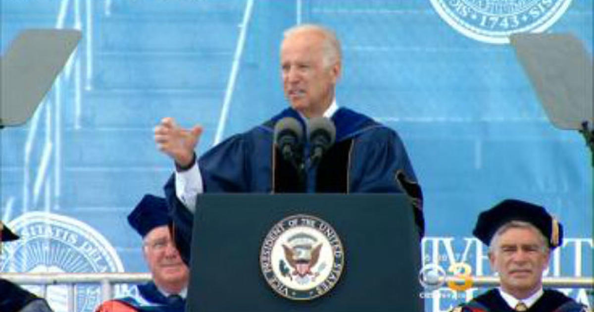 Biden Delivers Commencement Address At UD CBS Philadelphia