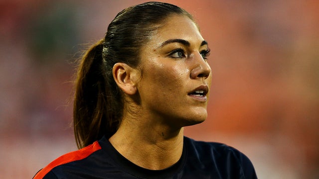 Goalkeeper Hope Solo, #1 of Team USA, is seen against Mexico during the second half of an International Friendly at RFK Stadium Sept. 3, 2013, in Washington, D.C. The United States defeated Mexico 7-0. 