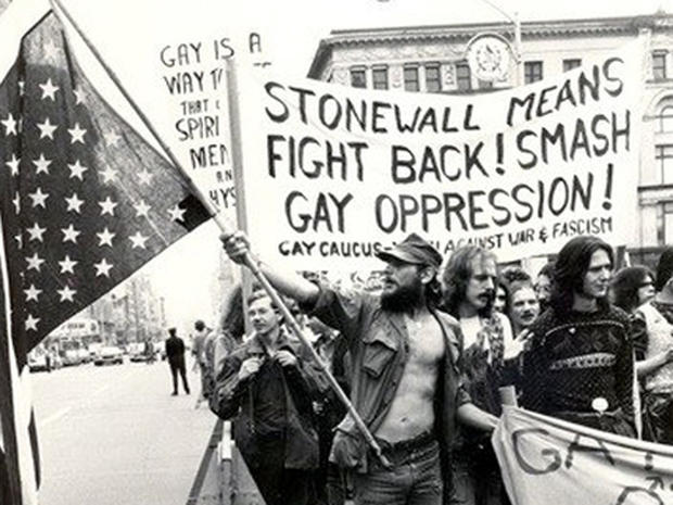 ​Pro-gay rights demonstrators at the time of the famous Stonewall riots 