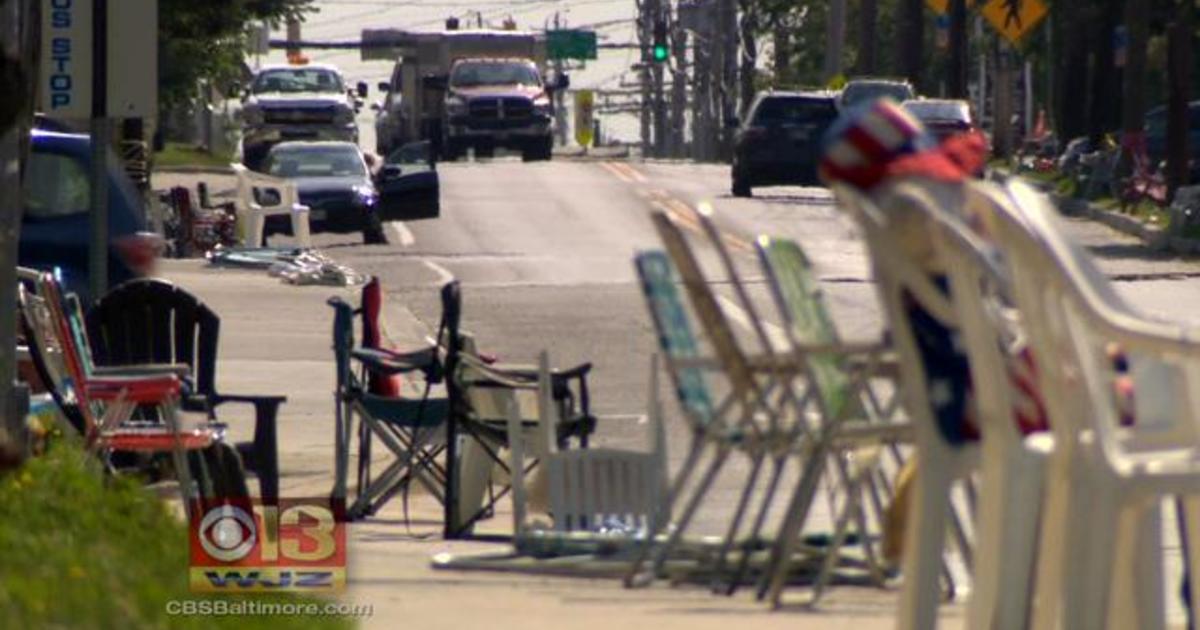 Chairs Set Up Weeks In Advance For Catonsville 4th Of July Parade CBS