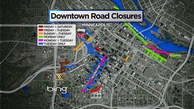 Downtown Minneapolis Road Closures 