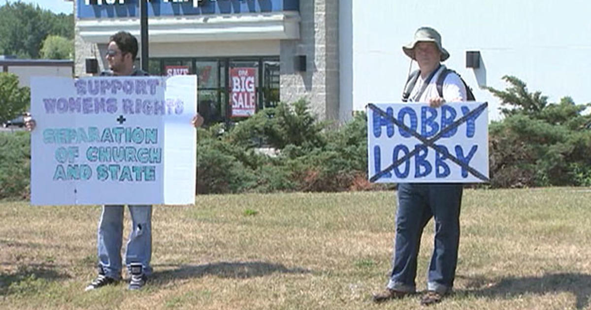 Protesters Outside Seekonk, Mass. Hobby Lobby Store Call For Boycott