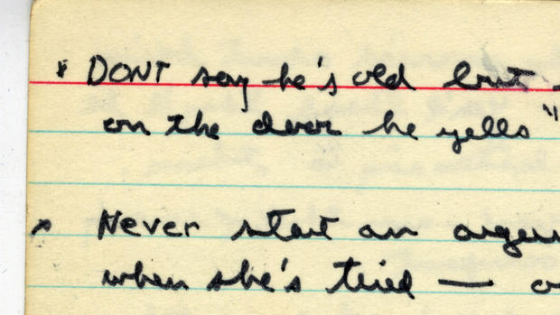 Ronald Reagan's index cards of one-liners 