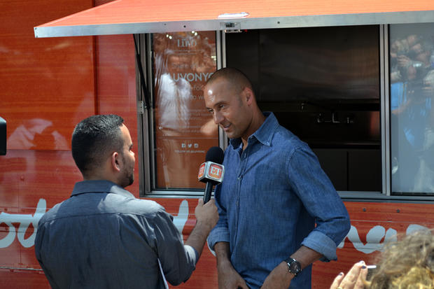 Derek Jeter Meets Fans at the Luvo Food Truck Launch 