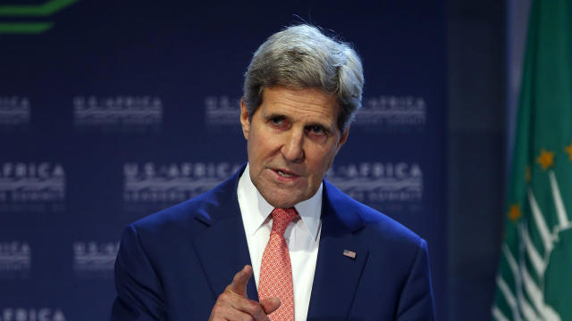 U.S. Secretary of State John Kerry addresses a forum during the U.S.-Africa Leaders Summit in Washington Aug. 4, 2014. 