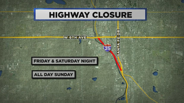 I-25 Closure Map 
