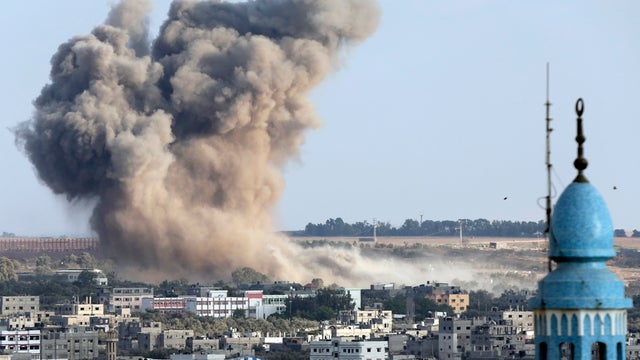 Smoke from an Israeli strike rises over Gaza City, Gaza Strip, Aug. 9, 2014. 
