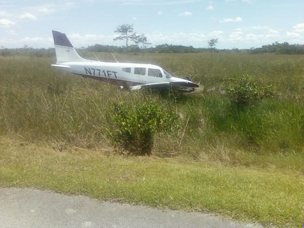 Plane Lands In Everglades  