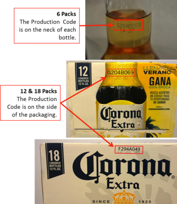 Recalled Corona Beers 