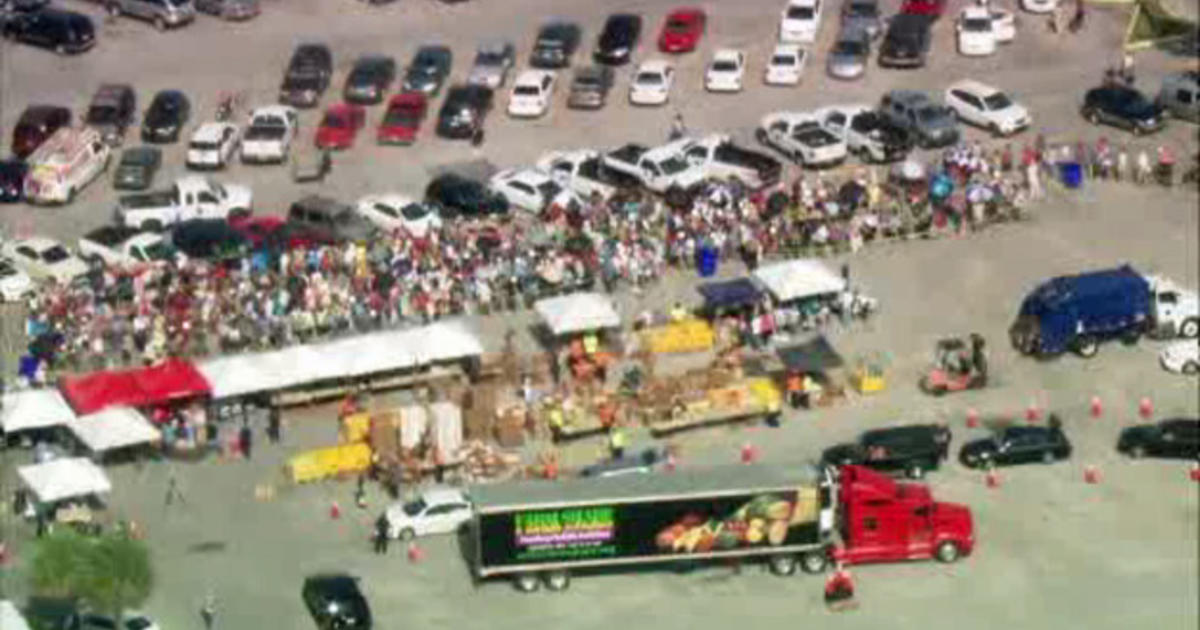 More Than A Thousand Stood Under Heat & Sun For Free Food In Miami