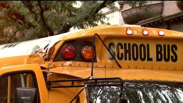 harlem school bus damage 