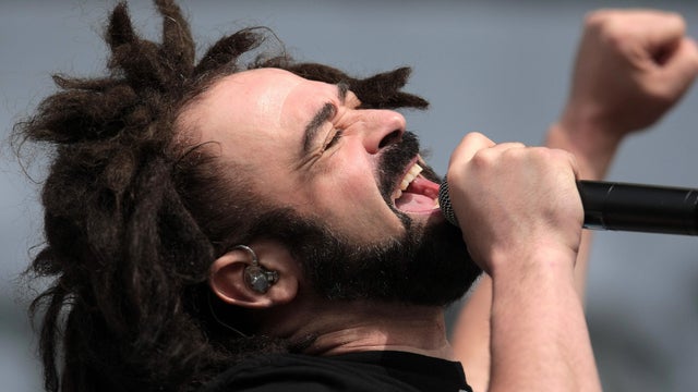 Adam Duritz of the Counting Crows performs on the third day of the "T in the Park" music festival near Kinross, Scotland, July 13, 2008. 