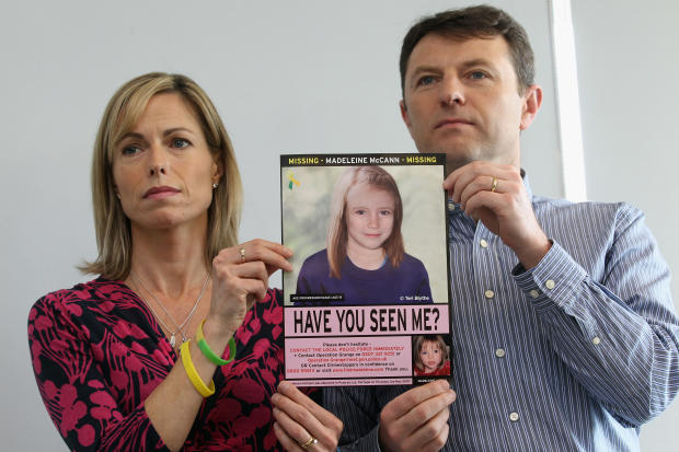 Kate and Gerry McCann hold an age-progressed police image of their daughter during a news conference to mark the 5th anniversary of the disappearance of Madeleine McCann 