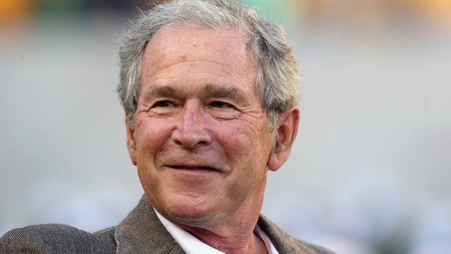 Former U.S. President George W. Bush attends a game between the Southern Methodist Mustangs and the Baylor Bears at McLane Stadium Aug. 31, 2014, in Waco, Texas. 