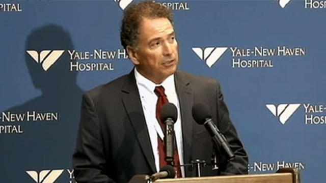 Richard D'Aquila, president of Yale-New Haven Hospital, speaks during a press conference Oct. 16, 2014, about a Yale University research student quarantined with Ebola-like symptoms in New Haven, Conn. 