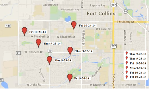 Fort Collins Assaults Map 