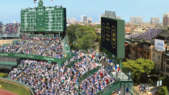 New Look Bleachers In Left, Center Field Debut At Wrigley Field - CBS  Chicago