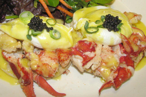 Lobster &amp; Truffled Eggs Benedict from The Fireplace (Credit, Michelle Levine) 