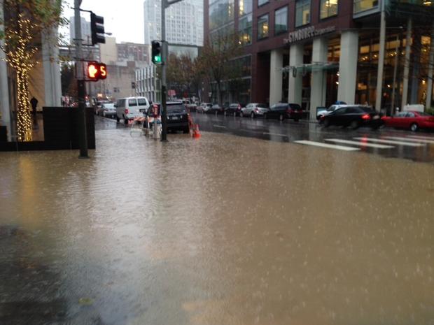 San Francisco Flooding at First and Howard, December 11th, 2014 