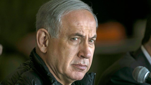 Israel's Prime Minister Benjamin Netanyahu visits the Israeli army's training base complex near the southern city of Beersheba 