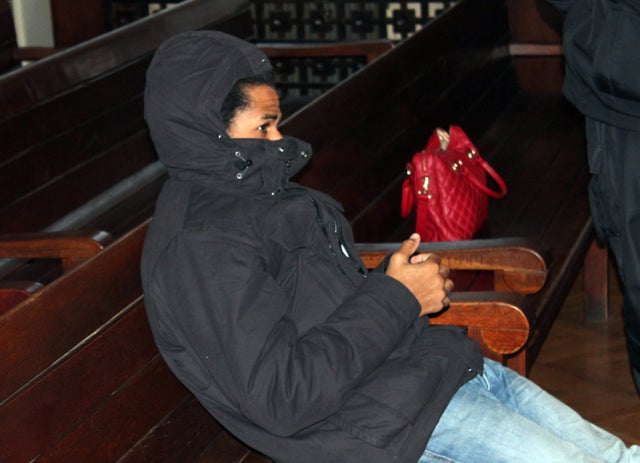 Fritz-Joly Joachin, 29, a French citizen of Haitian origin, appears in court in the town of Haskovo, southeastern Bulgaria 