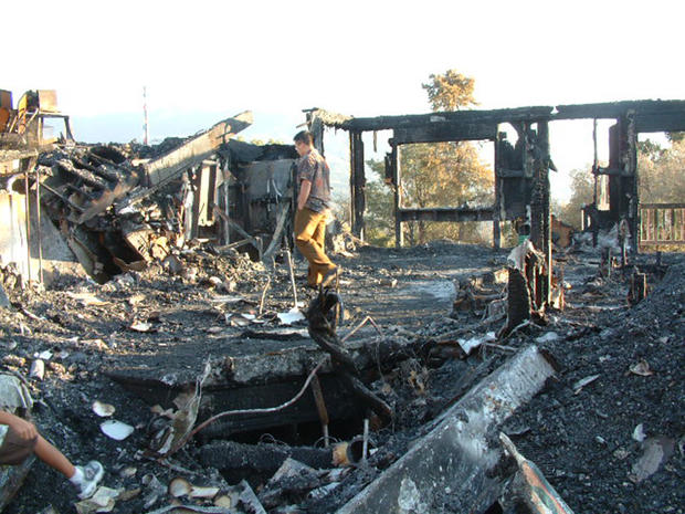 Burned remains of the Friedli house 