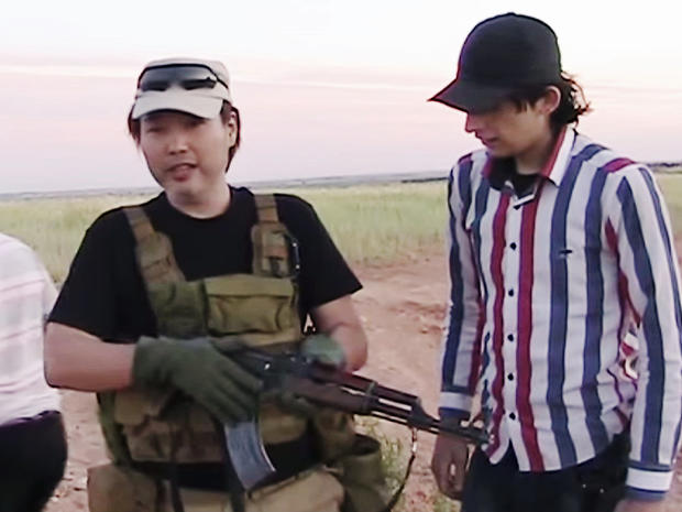 ​An image from video posted to Haruna Yukawa's blog shows him receiving weapons training with Syrian rebels 