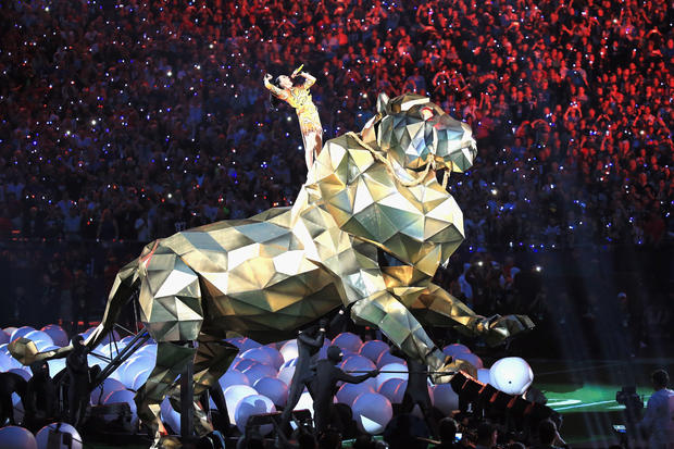 Recording artist Katy Perry performs onstage during the Pepsi Super Bowl XLIX Halftime Show at University of Phoenix Stadium on February 1, 2015 in Glendale, Arizona. Photo Credit: Getty Images 
