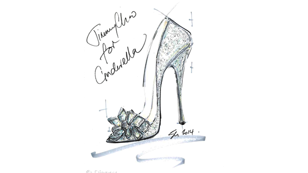 Shoe designers sketch Cinderella's glass slipper 