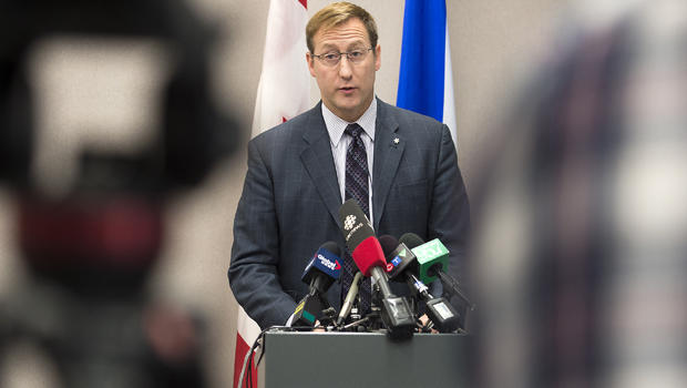Justice Minister Peter MacKay addresses a news conference in Halifax, Canada, Feb. 14, 2015, on an alleged plot to attack a public place in Halifax. 