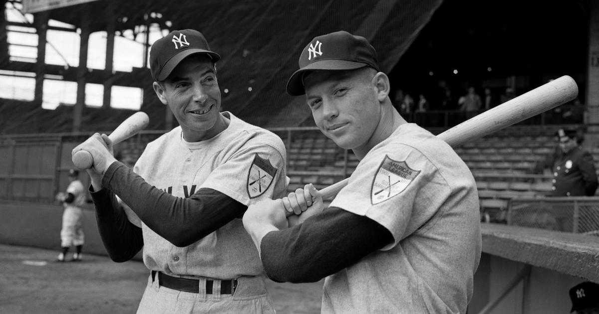 The retired numbers of Lou Gehrig, Babe Ruth, Joe DiMaggio and Mickey  News Photo - Getty Images