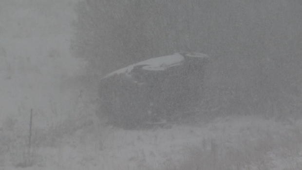 dodge flipped in snowstorm 