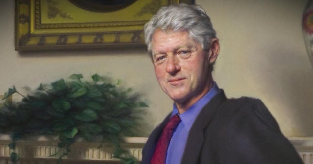 Bill Clinton portrait has shadow of Monica Lewinsky blue dress - CBS News