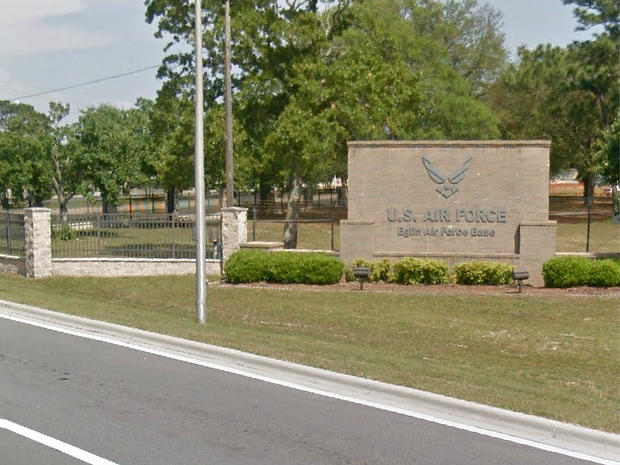 A sign at the entrance to Eglin Air Force Base 
