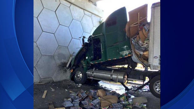One Injured After Semi-Truck Slams Into Wall 