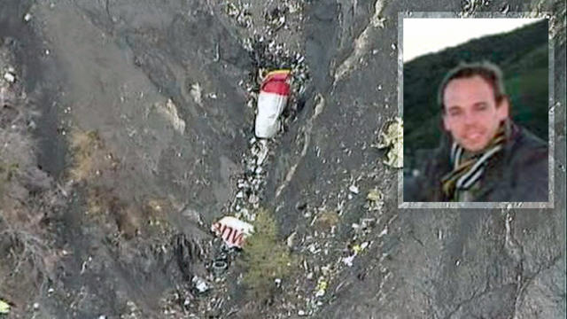 ​Debris from an Airbus A320 is seen in the mountains, near Seyne-les-Alpes, France, March 24, 2015, in this still image taken from TV with, inset, an undated image taken from Facebook of Germanwings co-pilot Andreas Lubitz in San Francisco, California. 