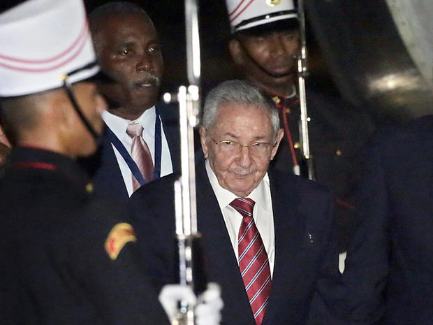 Cuba's President Raul Castro arrives in Panama City 